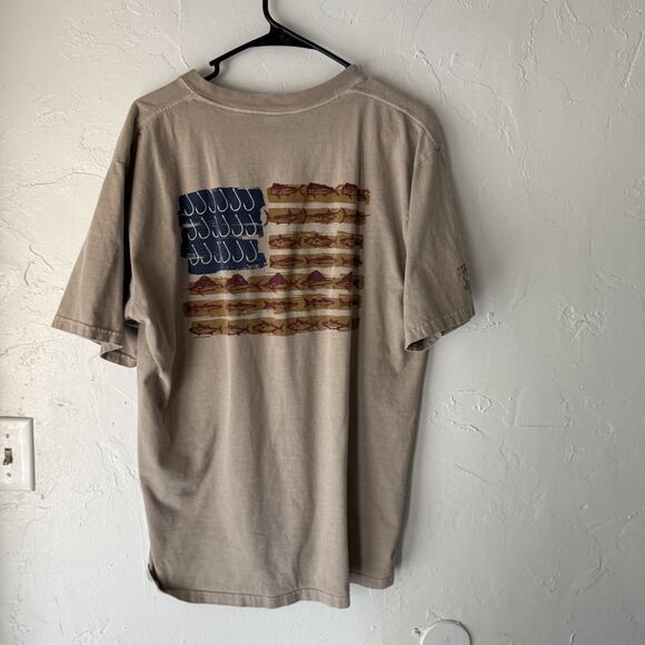 Crazy Shirts Shirt Mens Large Tan Kona Coffee Dyed Flag Graphic Short Sleeve USA - Picture 9 of 9